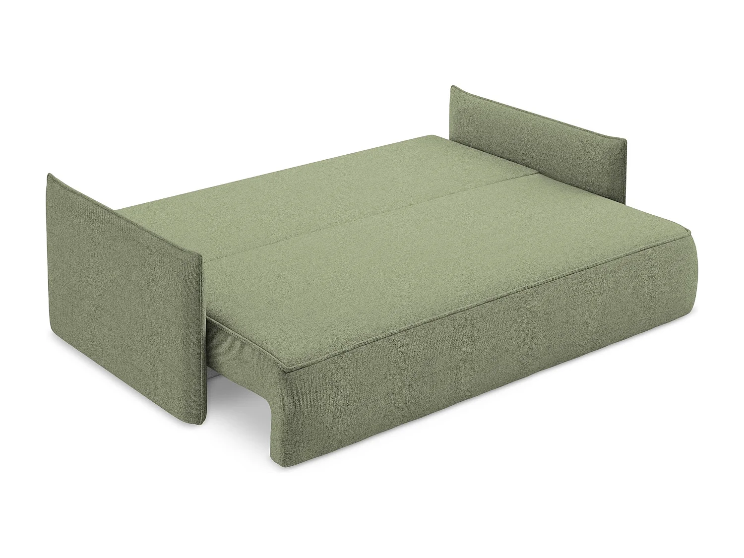 Canapé 3 places convertible en tissu texturé - vert clair - HULA