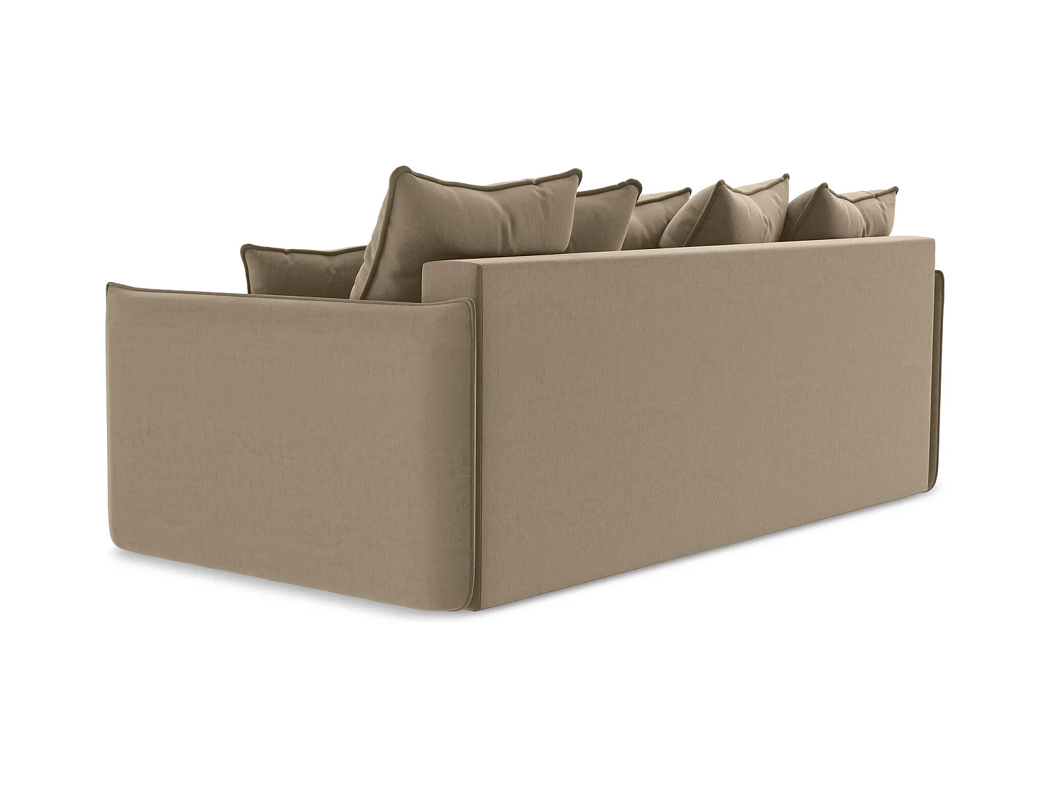 3-Sitzer Sofa mit Schlaffunktion - - Samt - Dunkelbeige - HULA