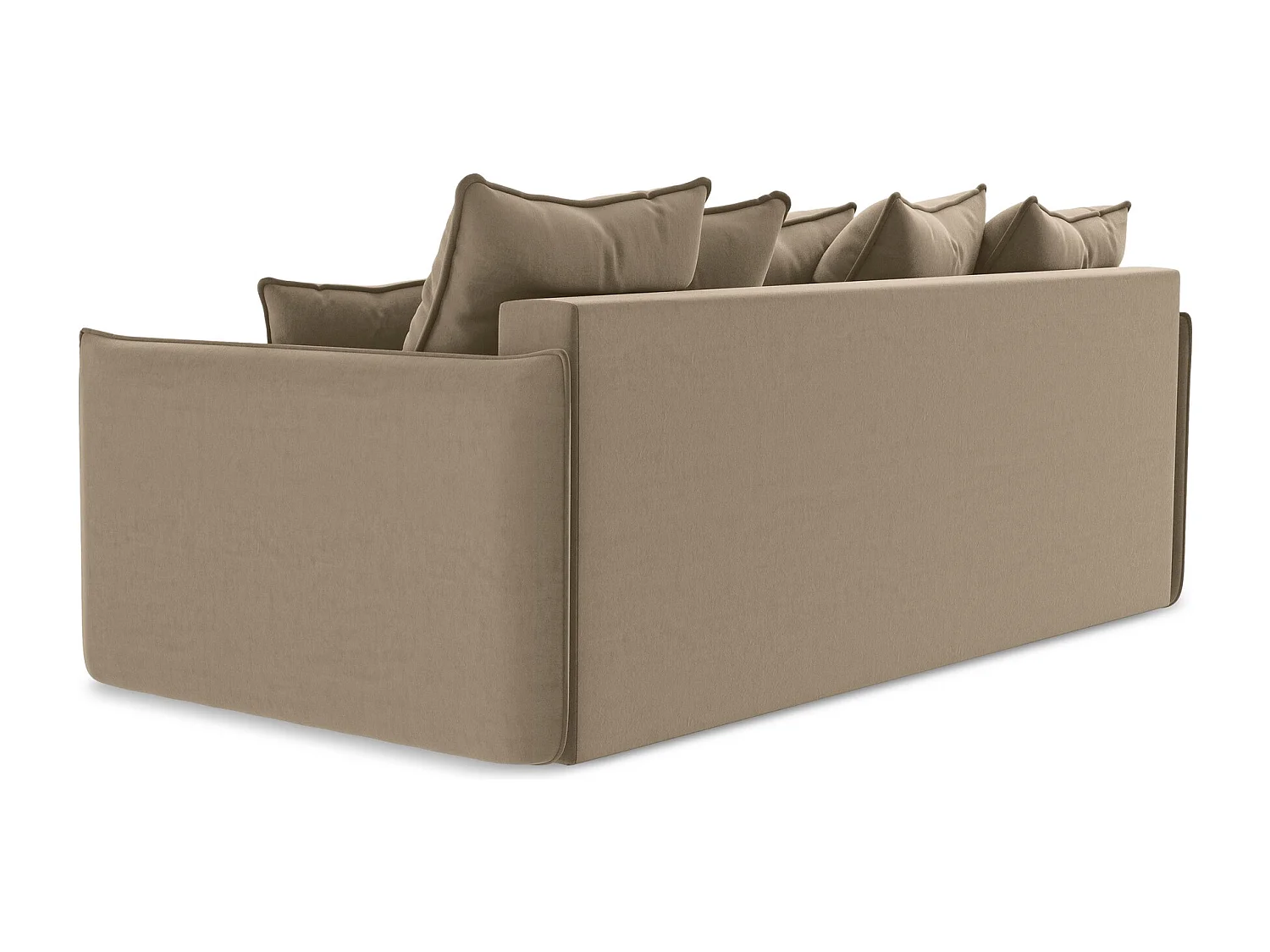 Canapé 3 places convertible en velours - beige foncé - HULA
