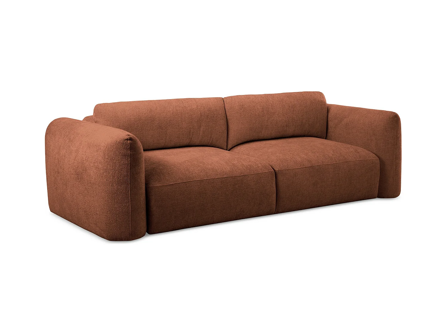 3-Sitzer Sofa mit Schlaffunktion - - Chenille - Terrakotta - MELE