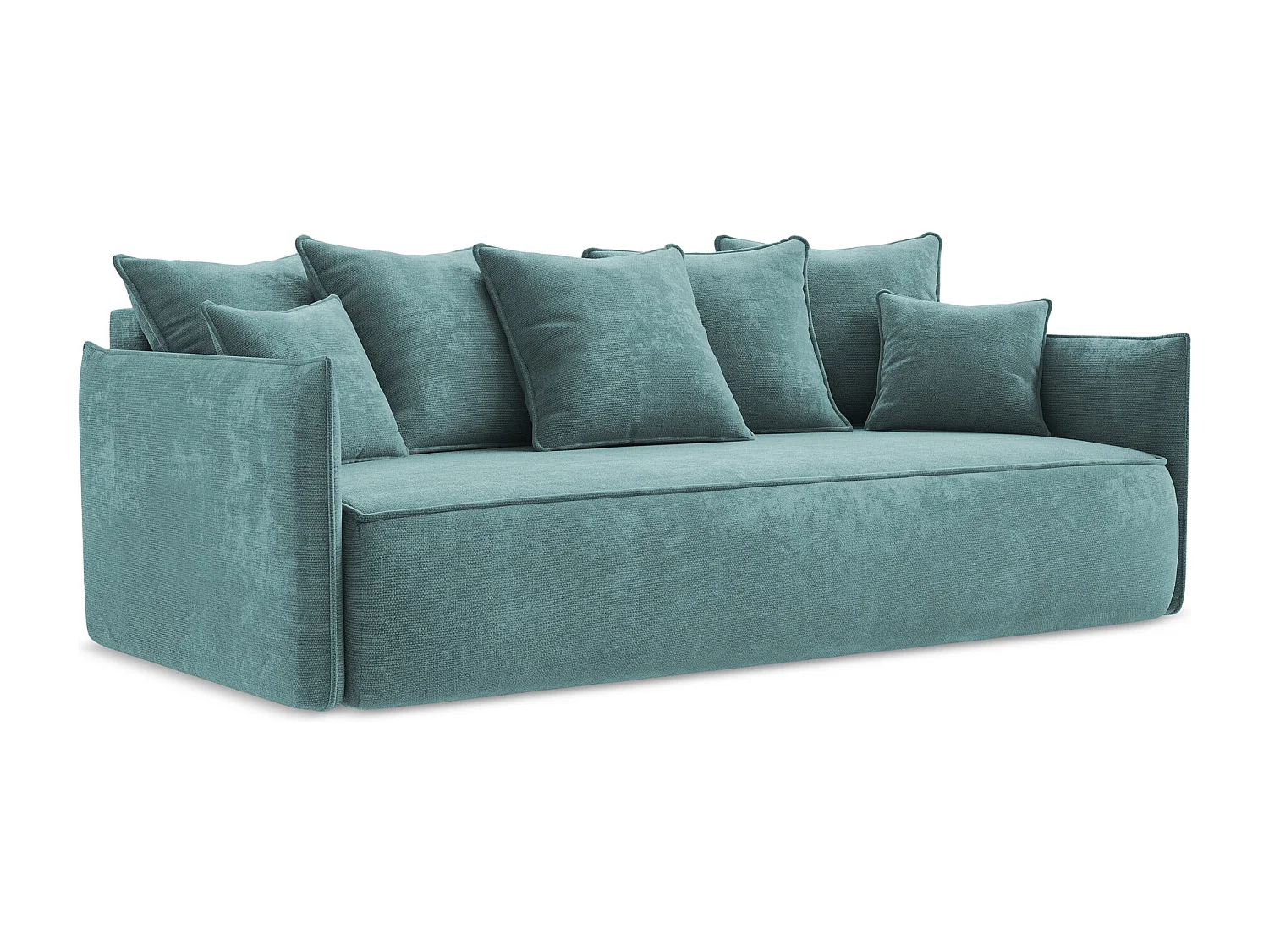 Sofá de 3 lugares convertível em tecido chenille jeans - HULA