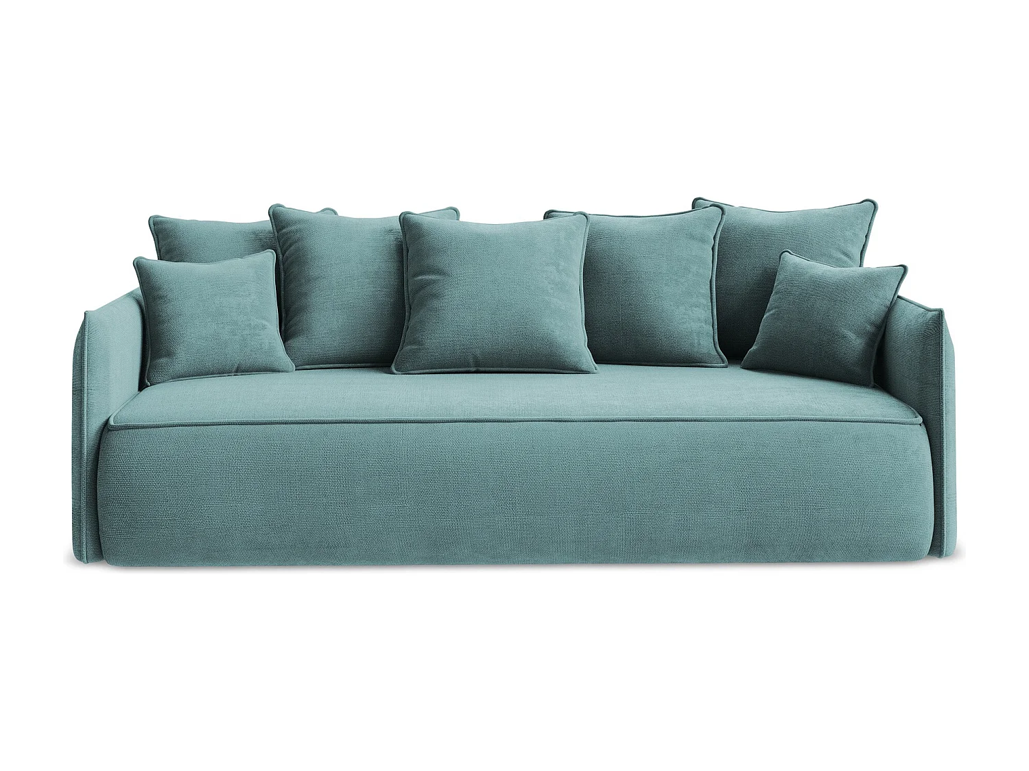 Sofá de 3 lugares convertível em tecido chenille jeans - HULA