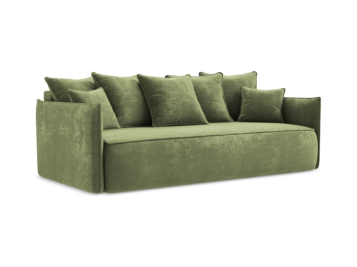 3-Sitzer Sofa mit Schlaffunktion - - Chenille - Grün - HULA