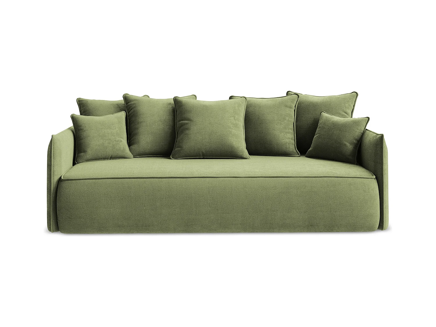3-Sitzer Sofa mit Schlaffunktion - - Chenille - Grün - HULA