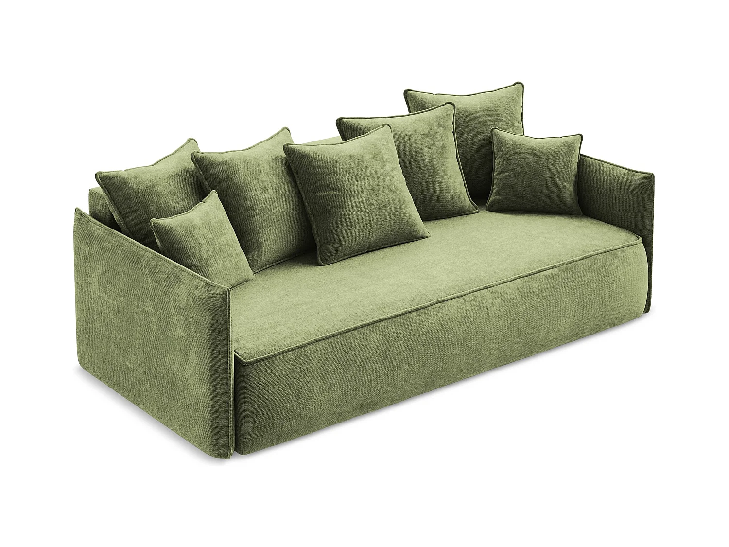 3-Sitzer Sofa mit Schlaffunktion - - Chenille - Grün - HULA