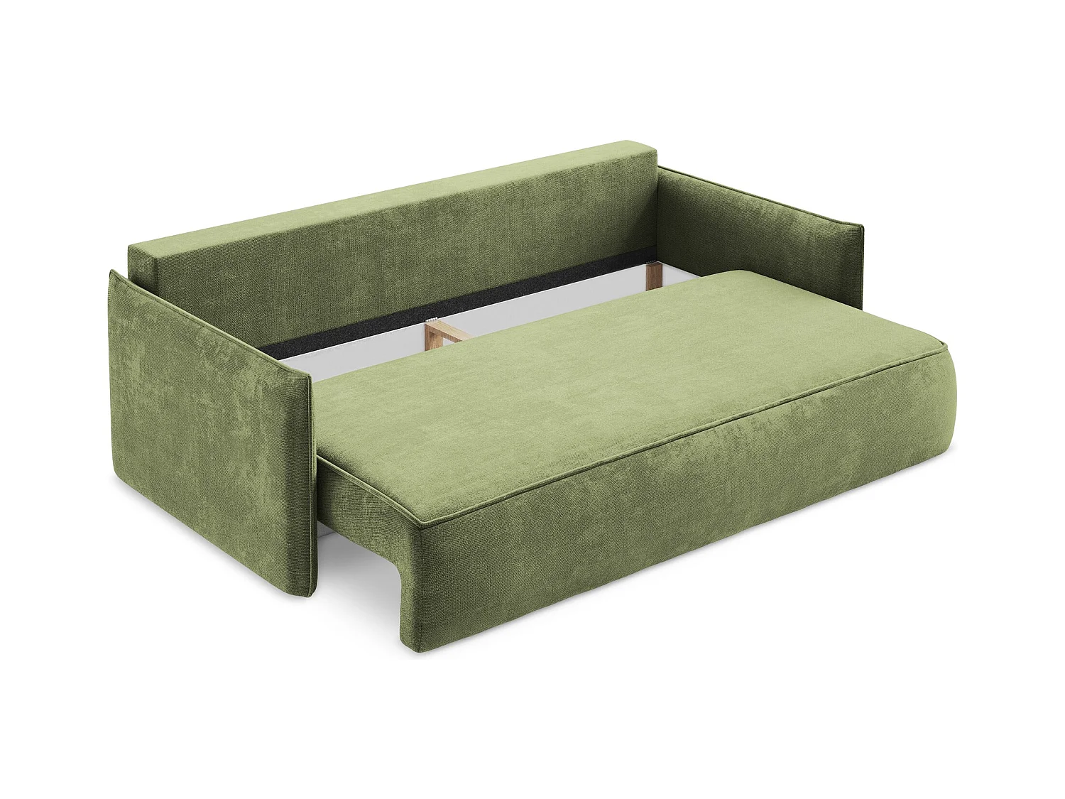 3-Sitzer Sofa mit Schlaffunktion - - Chenille - Grün - HULA