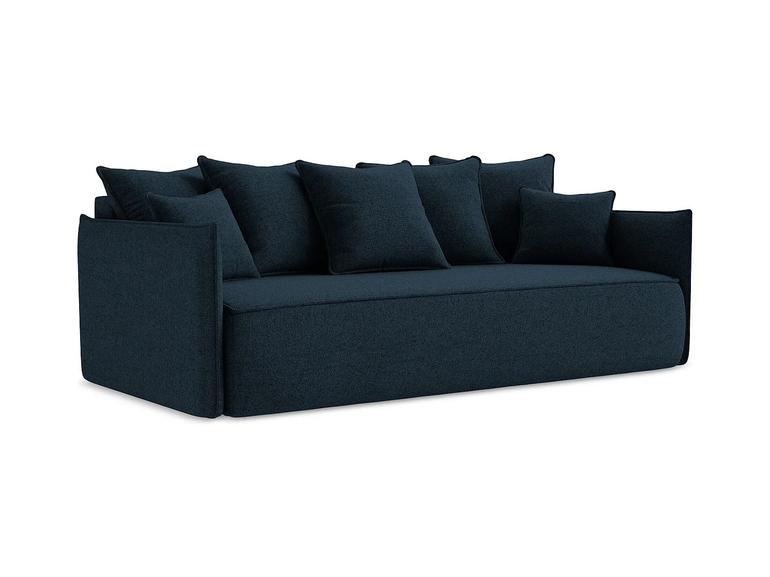 Canapé 3 places convertible en tissu texturé - bleu royal - HULA
