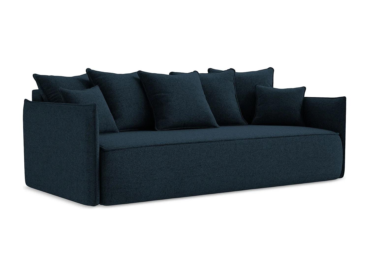 Sofá de 3 lugares convertível em tecido texturizado azul royal - HULA