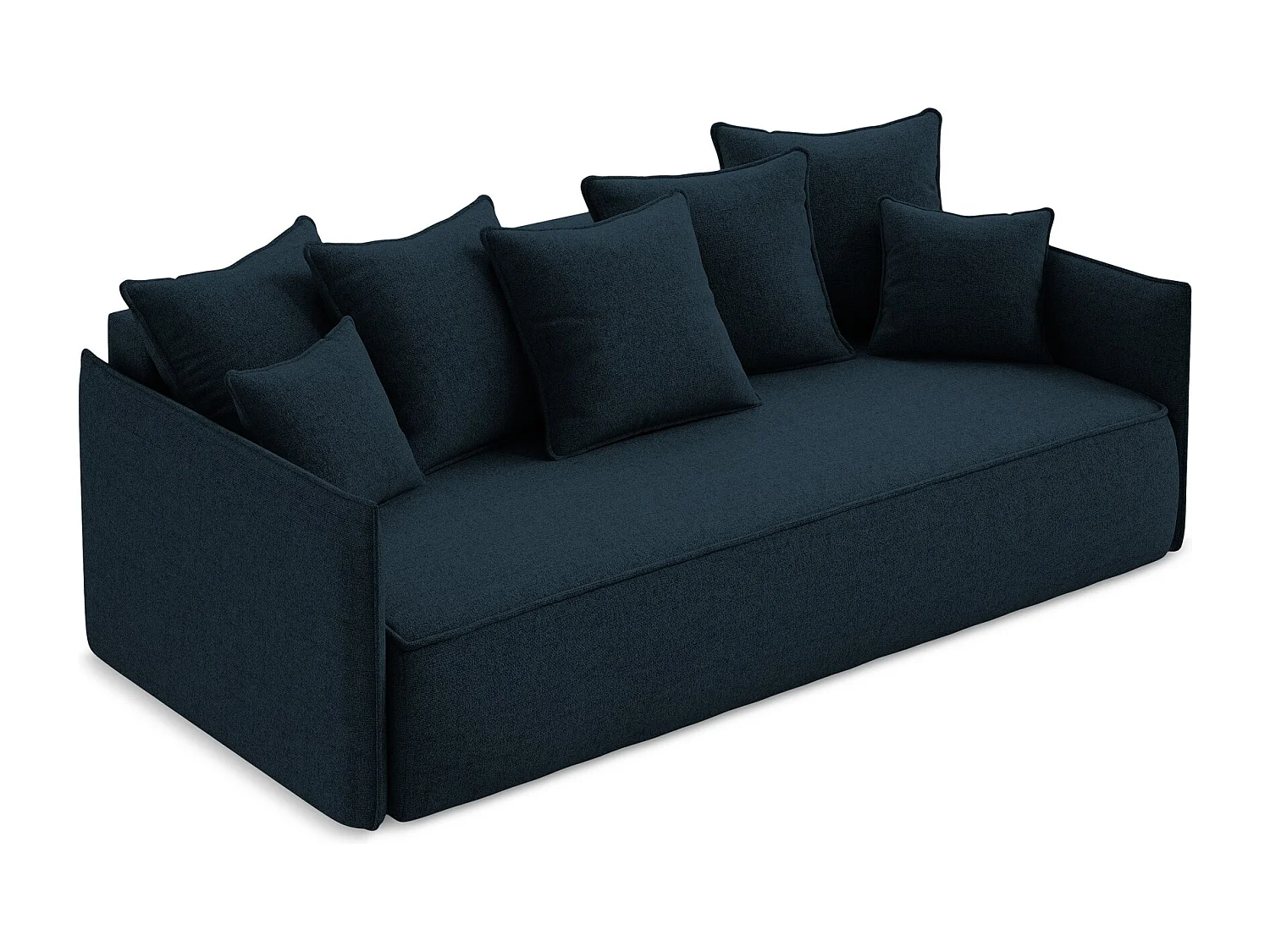 Sofá de 3 lugares convertível em tecido texturizado azul royal - HULA