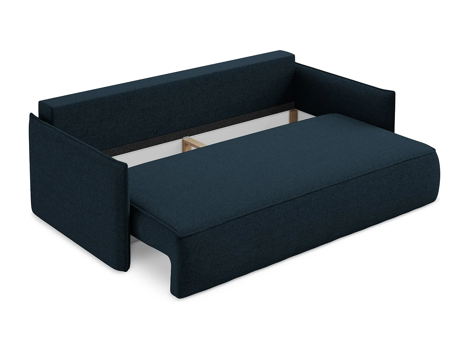 Sofá de 3 lugares convertível em tecido texturizado azul royal - HULA