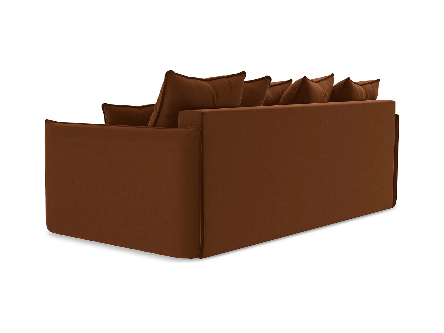 Kanapa 3-osobowa z funkcją spania - z tkaniny welwetowej - terakota - HULA