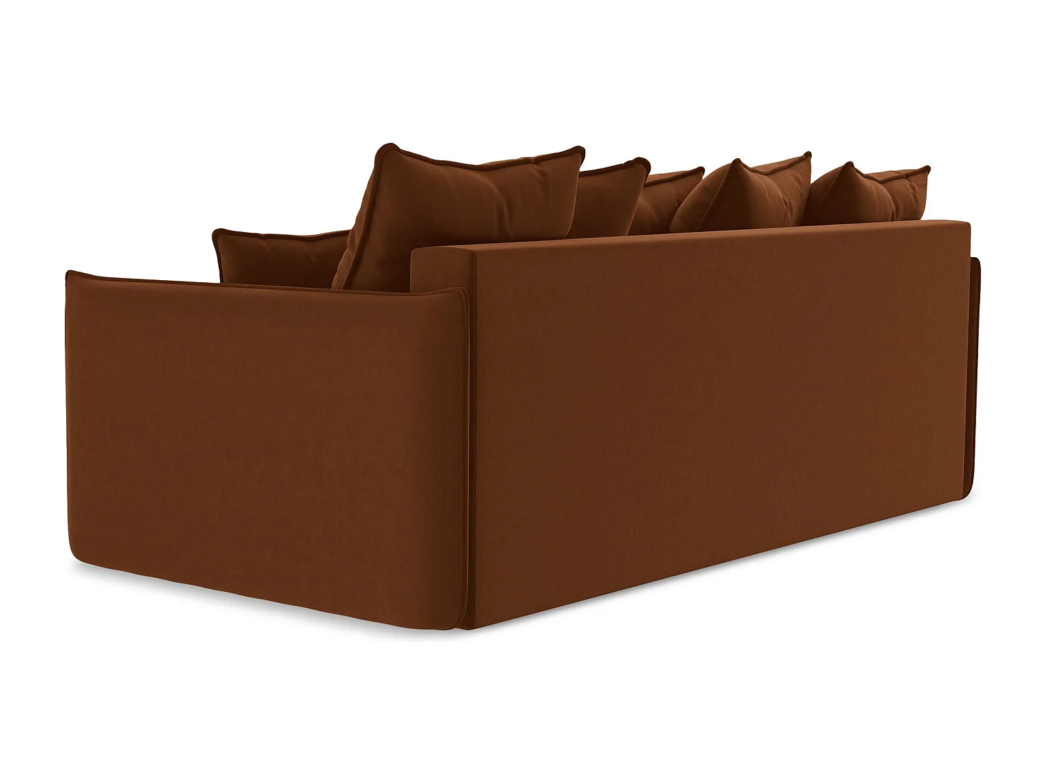 Driezits-slaapbank van terracotta velours - HULA