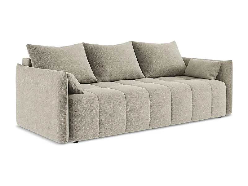 3-Sitzer Sofa mit Schlaffunktion - - Bouclé - Taupe - MOKU