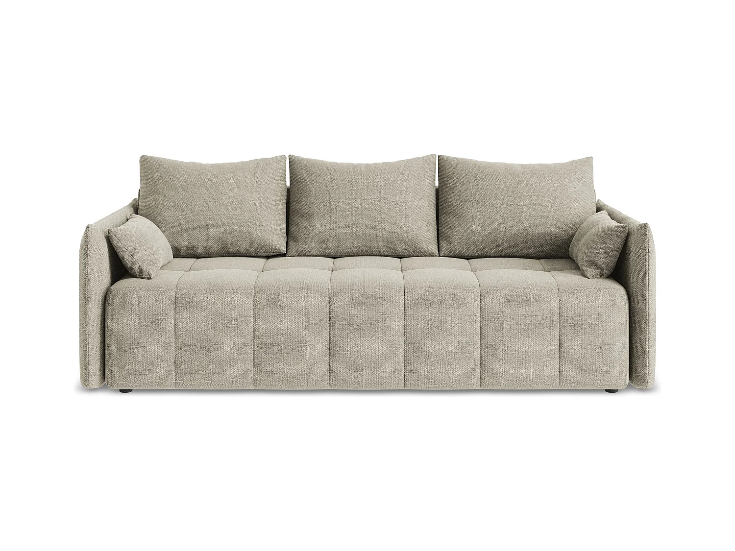 3-Sitzer Sofa mit Schlaffunktion - - Bouclé - Taupe - MOKU