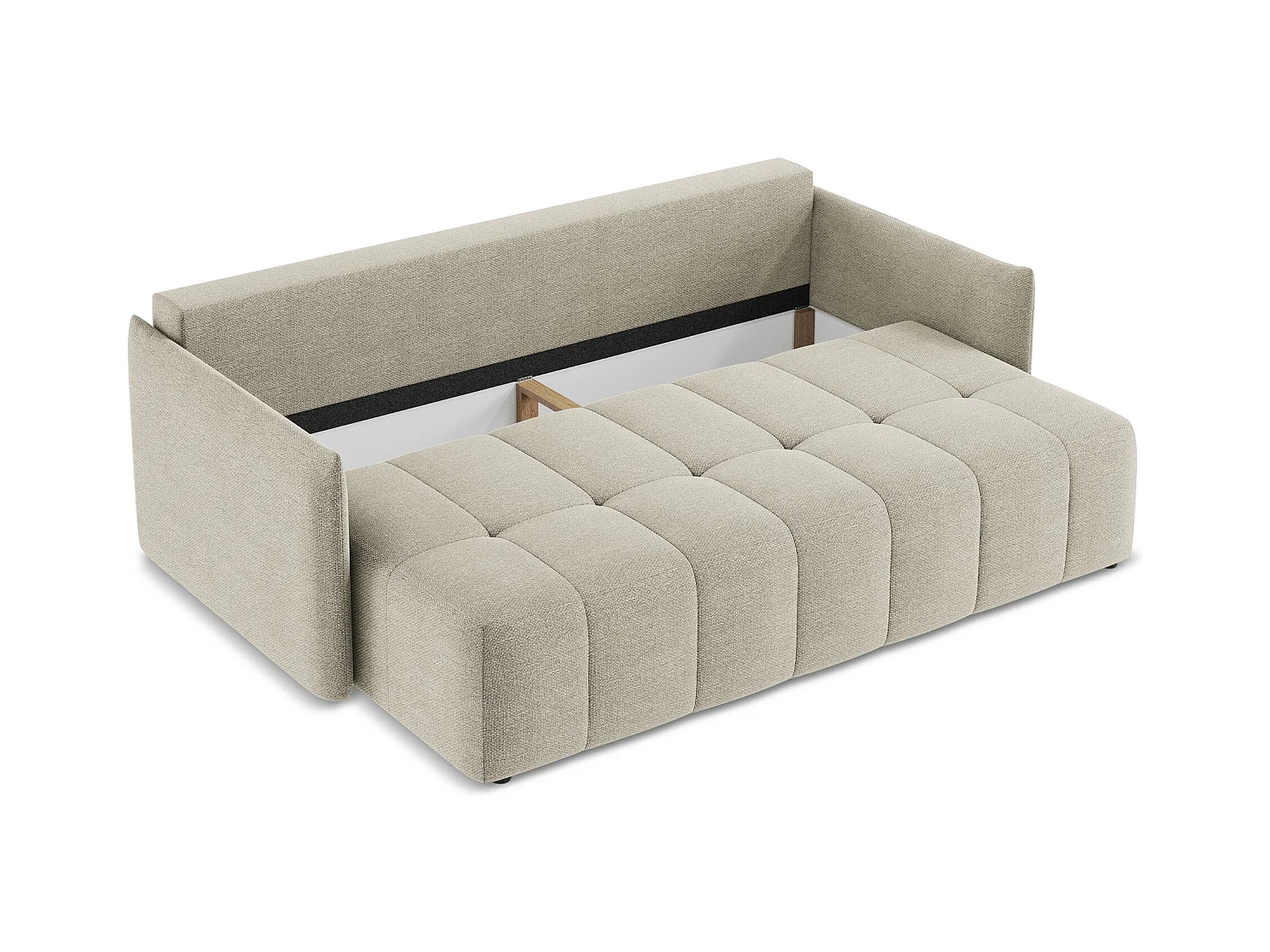 3-Sitzer Sofa mit Schlaffunktion - - Bouclé - Taupe - MOKU