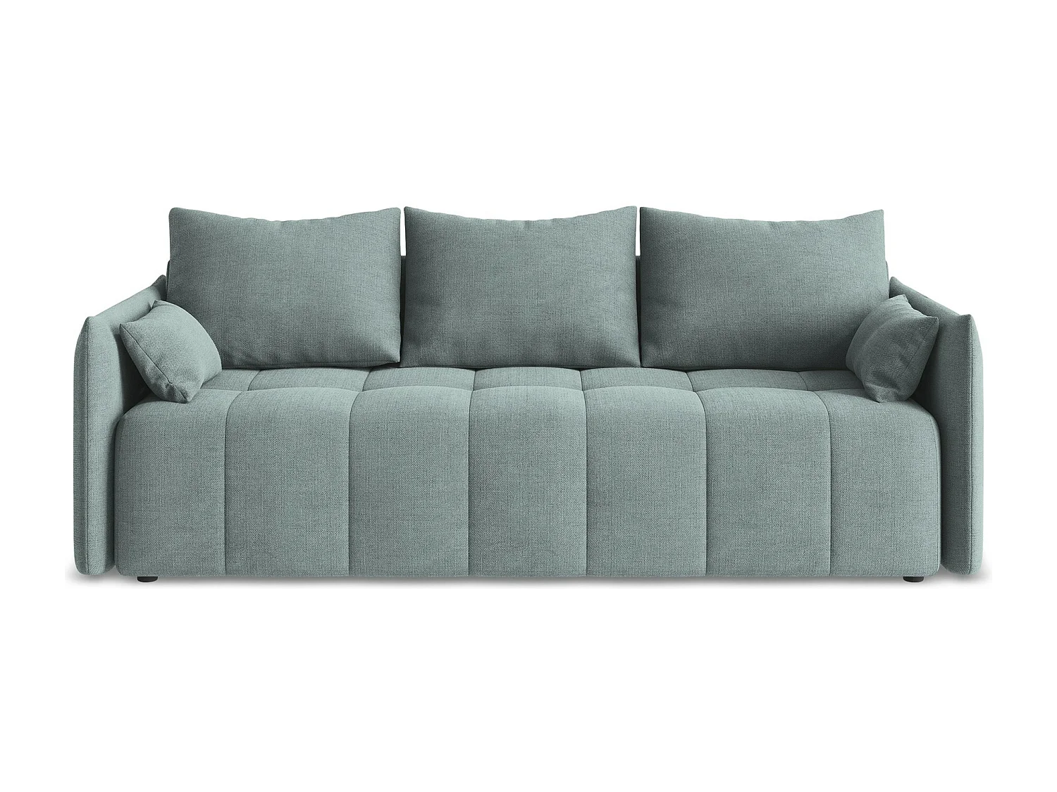 Canapé 3 places convertible en tissu texturé - jeans - MOKU