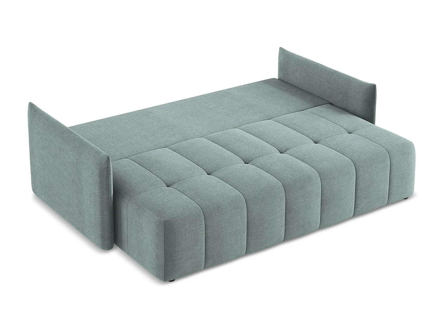 Canapé 3 places convertible en tissu texturé - jeans - MOKU