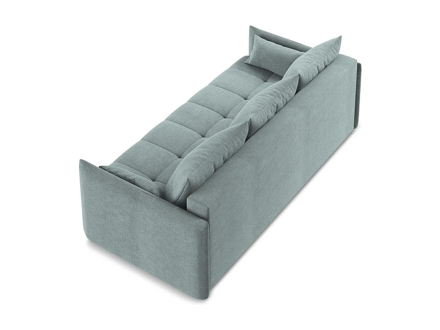 Canapé 3 places convertible en tissu texturé - jeans - MOKU