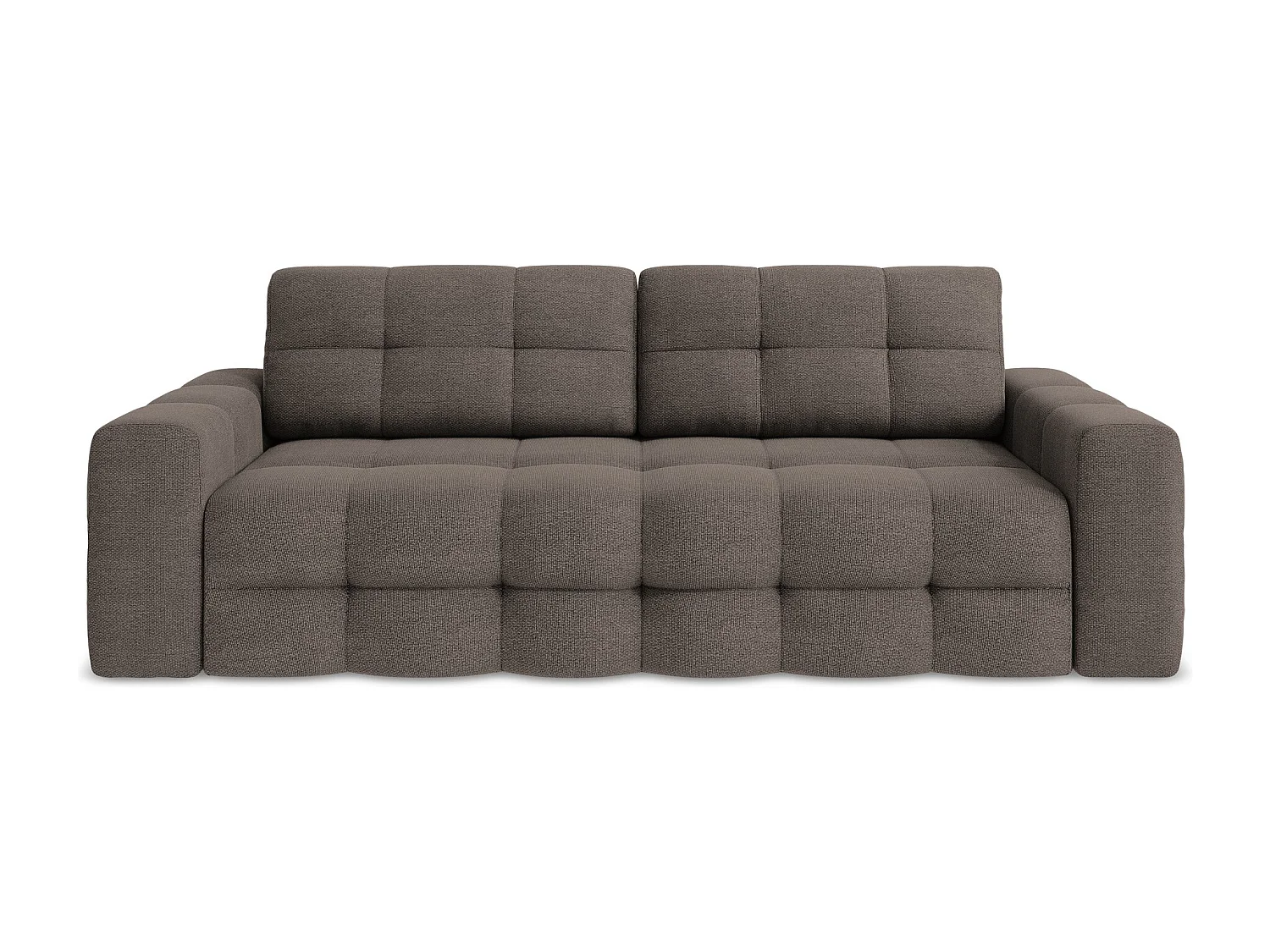 Driezits-slaapbank van chocolade bouclé - MILU