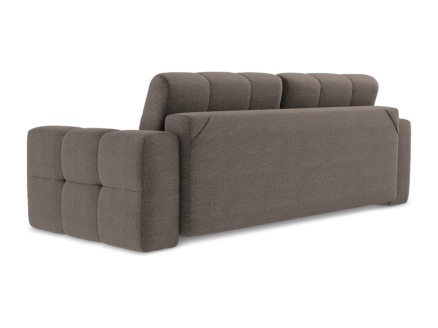 Driezits-slaapbank van chocolade bouclé - MILU