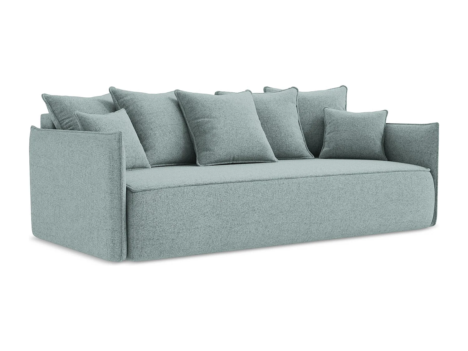 Kanapa 3-osobowa z funkcją spania - z tkaniny strukturalnej - jeans - HULA