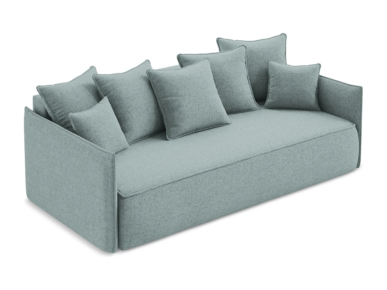 Kanapa 3-osobowa z funkcją spania - z tkaniny strukturalnej - jeans - HULA