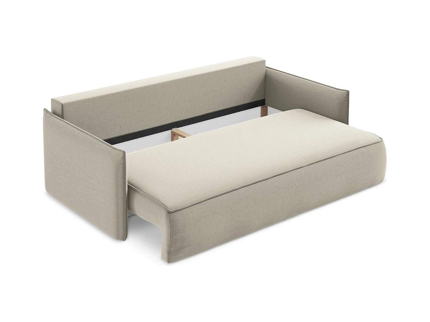 Sofá cama de 3 plazas de terciopelo perla - HULA