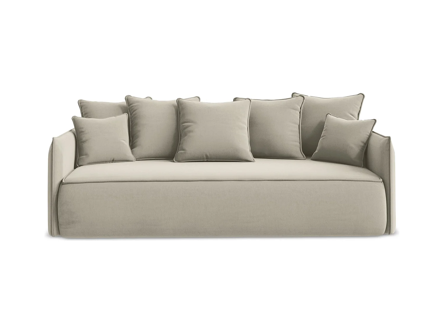 3-Sitzer Sofa mit Schlaffunktion - - Samt - Perle - HULA