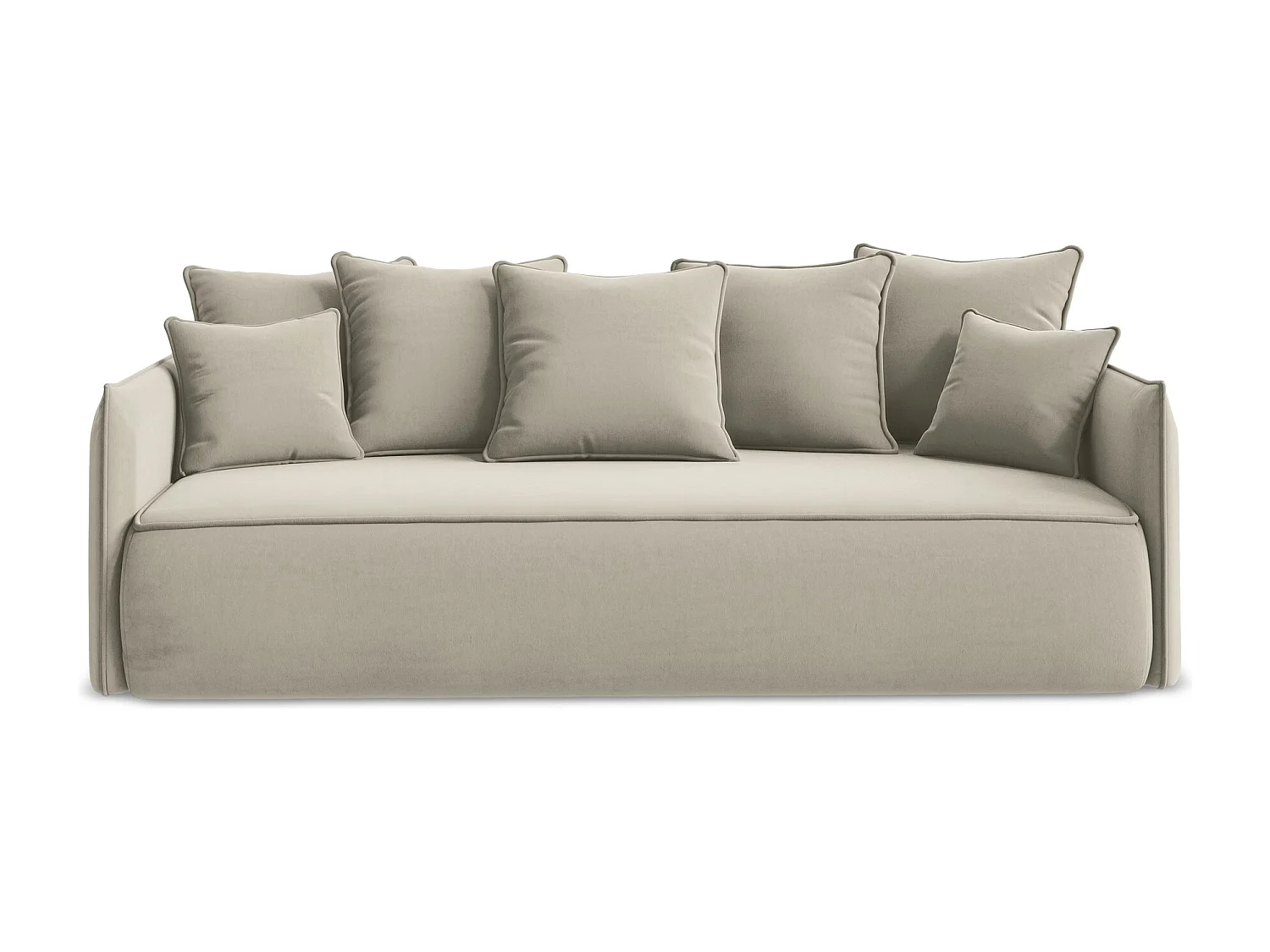 Canapé 3 places convertible en velours - perle - HULA