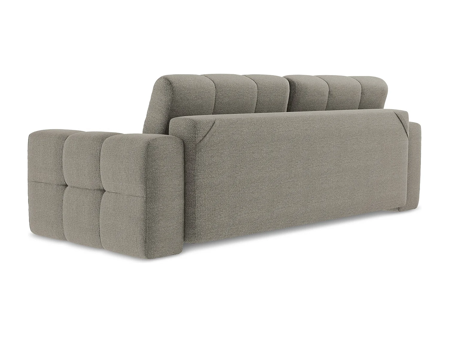 Sofá de 3 lugares convertível em tecido bouclé cinza - MILU