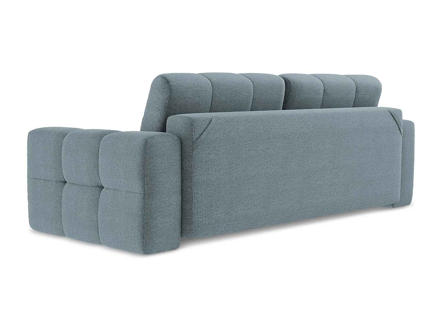 Sofá de 3 lugares convertível em tecido bouclé jeans - MILU