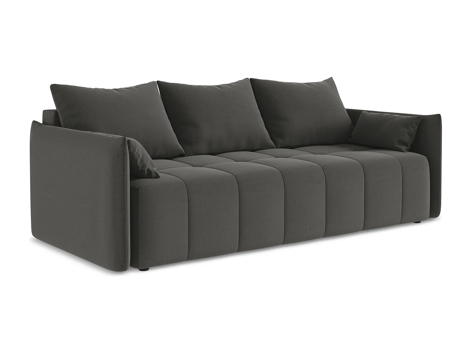 3-Sitzer Sofa mit Schlaffunktion - - Samt - Stahl - MOKU