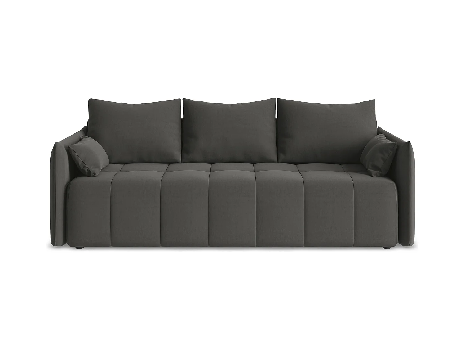 3-Sitzer Sofa mit Schlaffunktion - - Samt - Stahl - MOKU