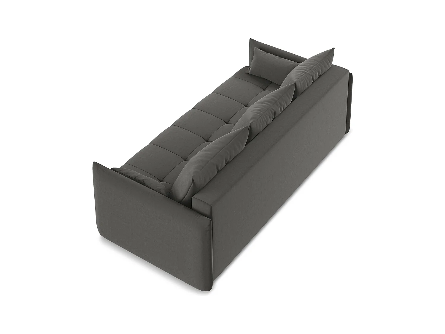 3-Sitzer Sofa mit Schlaffunktion - - Samt - Stahl - MOKU