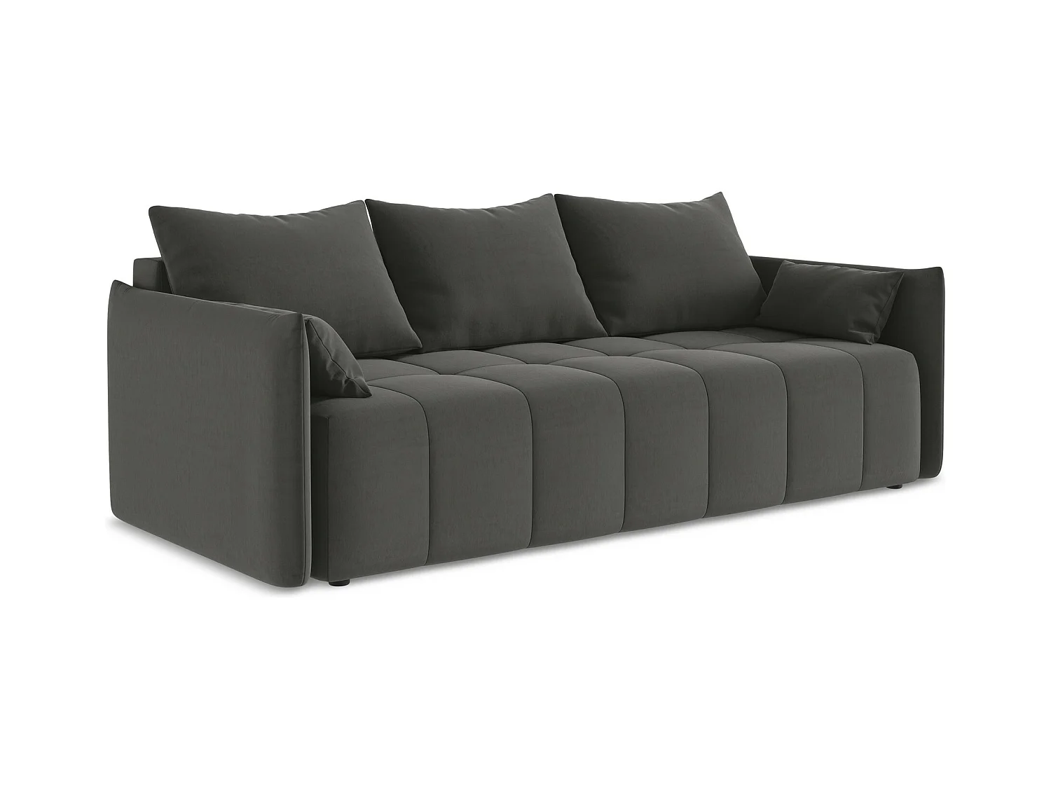 3-Sitzer Sofa mit Schlaffunktion - - Samt - Stahl - MOKU