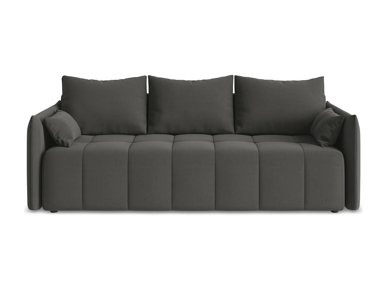 3-Sitzer Sofa mit Schlaffunktion - - Samt - Stahl - MOKU