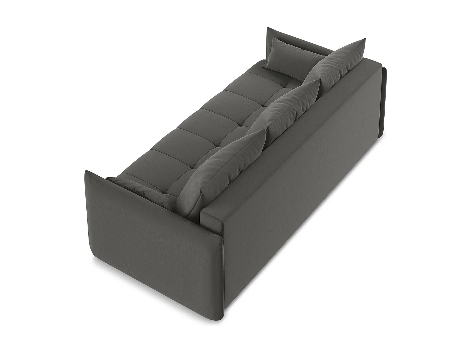 3-Sitzer Sofa mit Schlaffunktion - - Samt - Stahl - MOKU