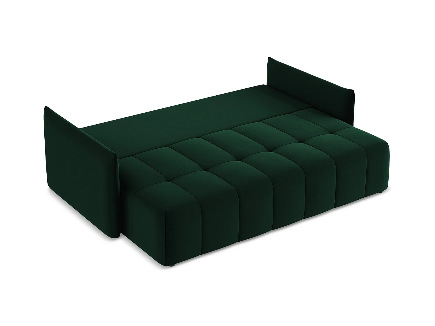 Kanapa 3-osobowa z funkcją spania - z tkaniny welwetowej - butelkowa zieleń - MOKU