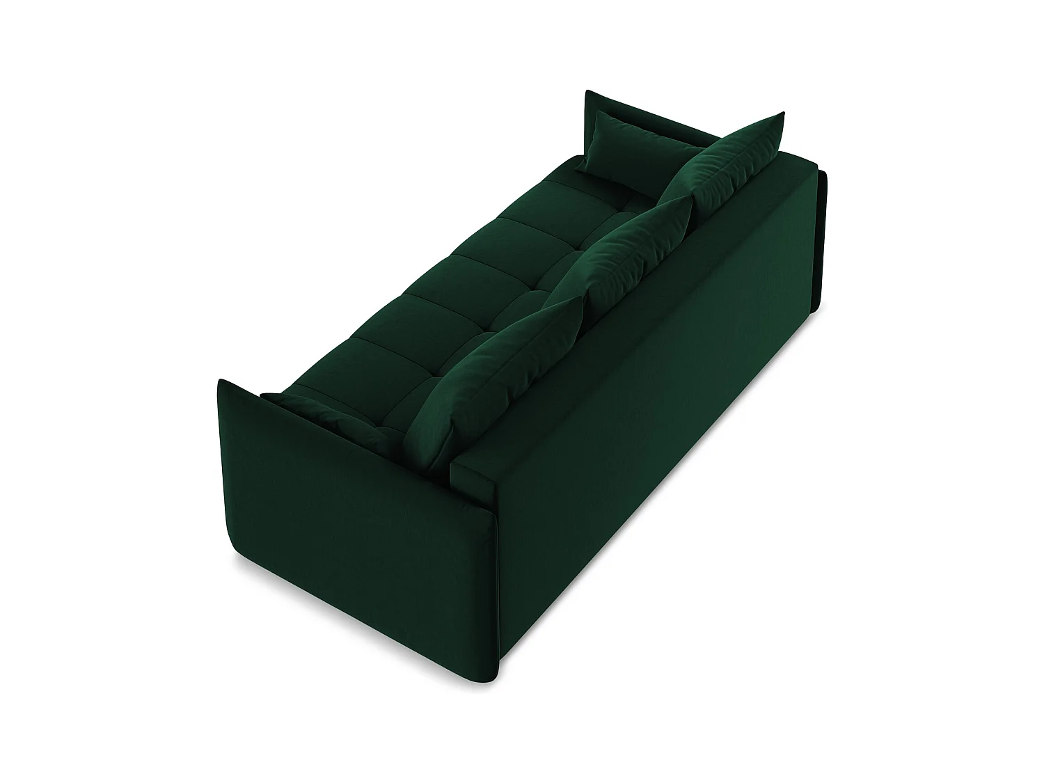 Kanapa 3-osobowa z funkcją spania - z tkaniny welwetowej - butelkowa zieleń - MOKU