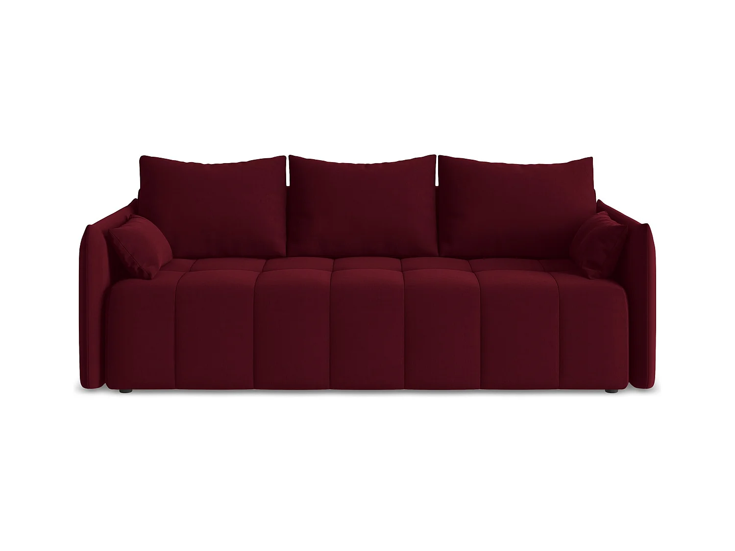 Driezits-slaapbank van bourgondië velours - MOKU