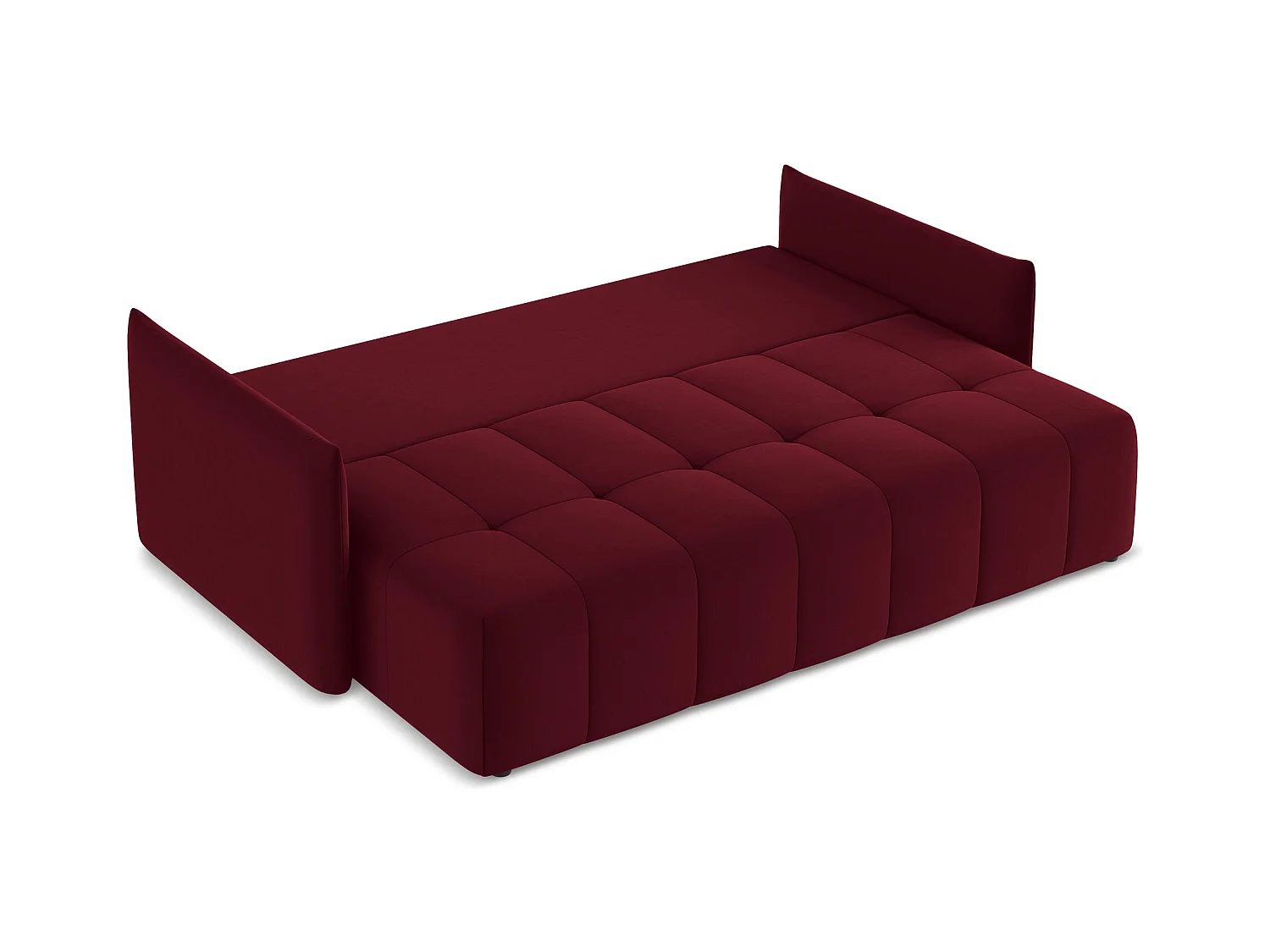 Driezits-slaapbank van bourgondië velours - MOKU