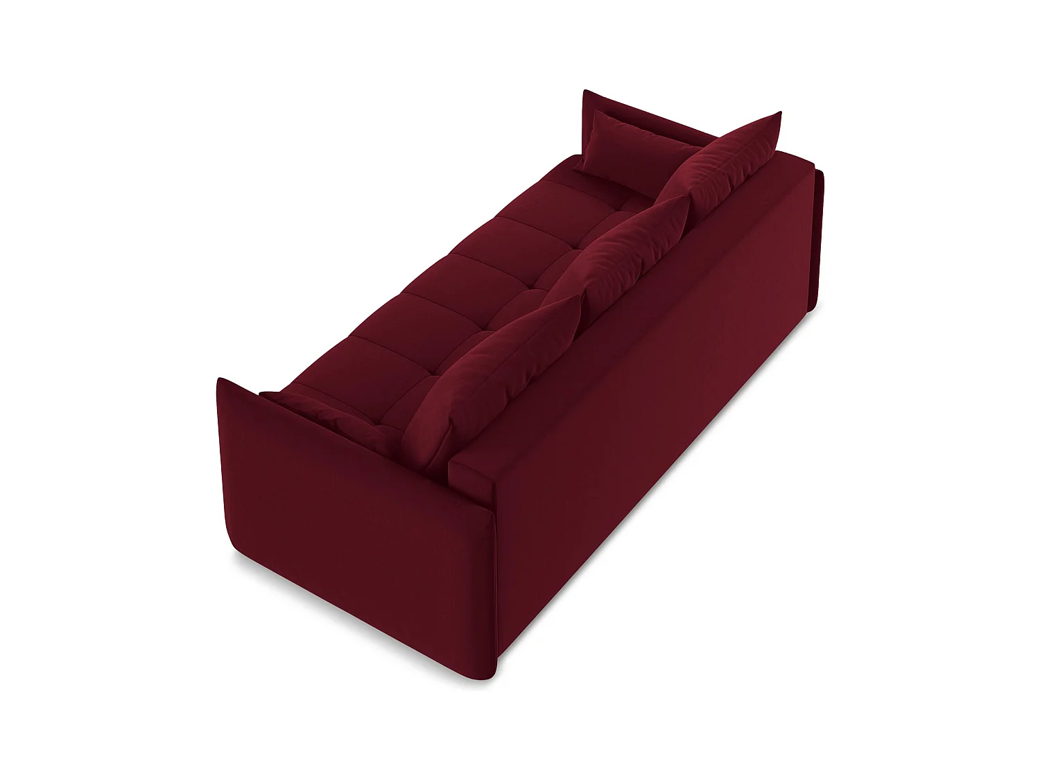 Driezits-slaapbank van bourgondië velours - MOKU