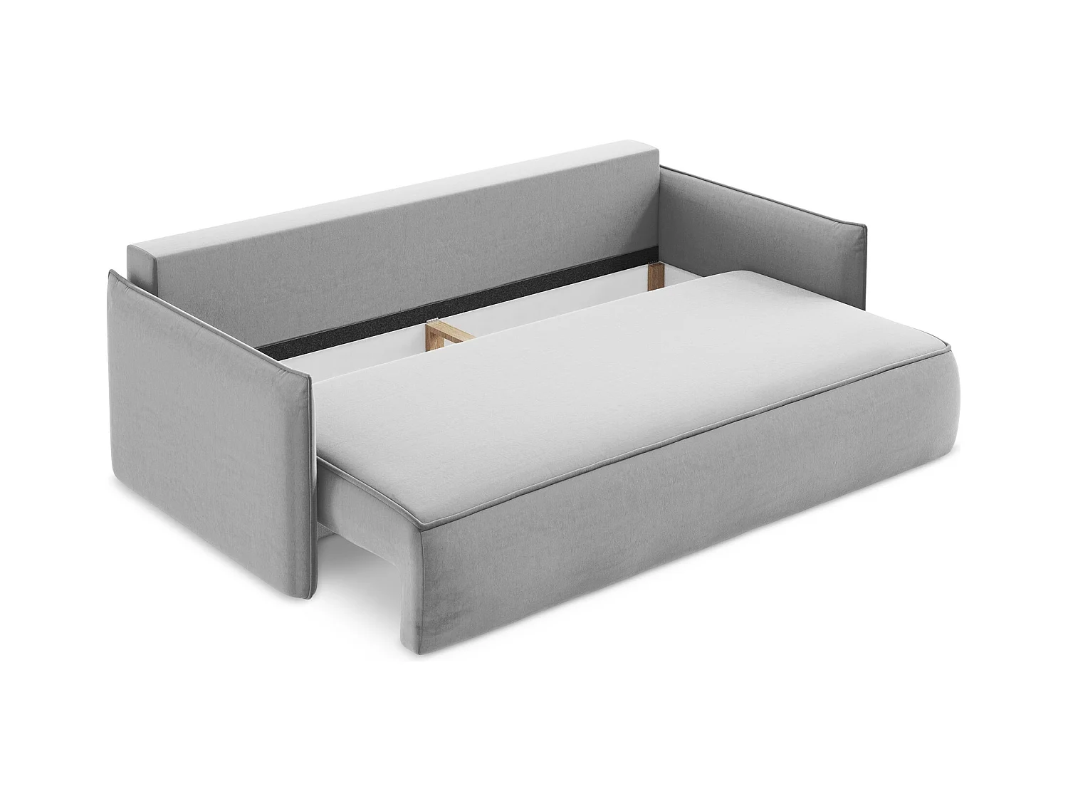 Kanapa 3-osobowa z funkcją spania - z tkaniny welwetowej - szary - HULA