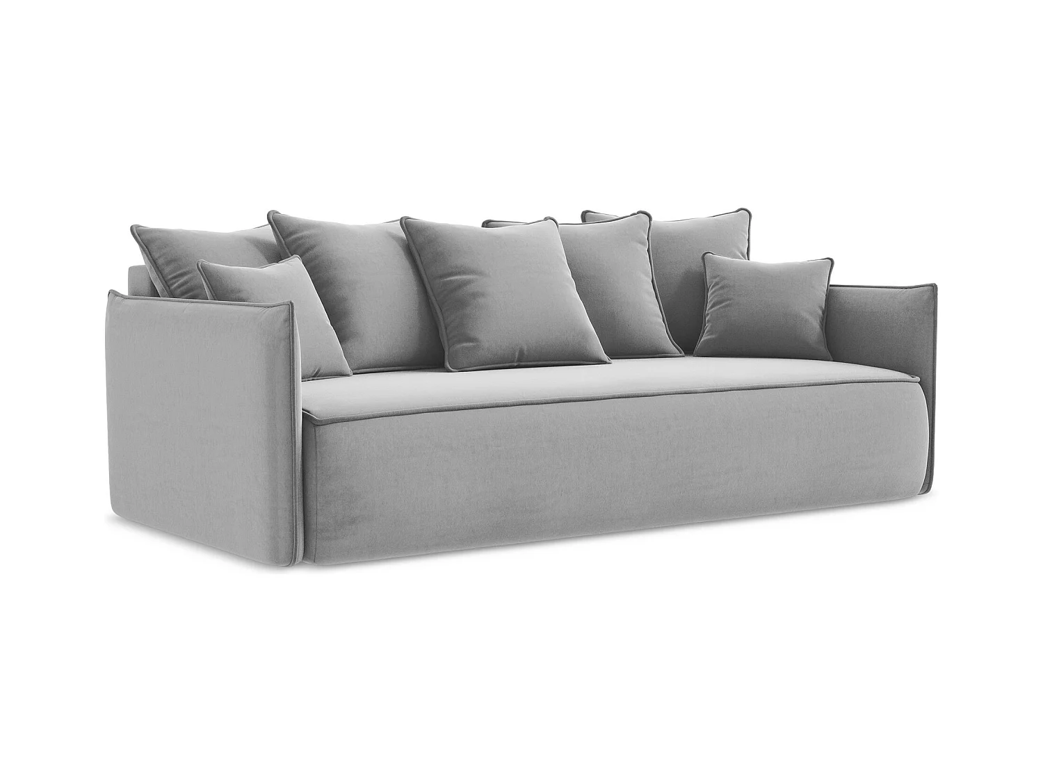 Canapé 3 places convertible en velours - gris - HULA