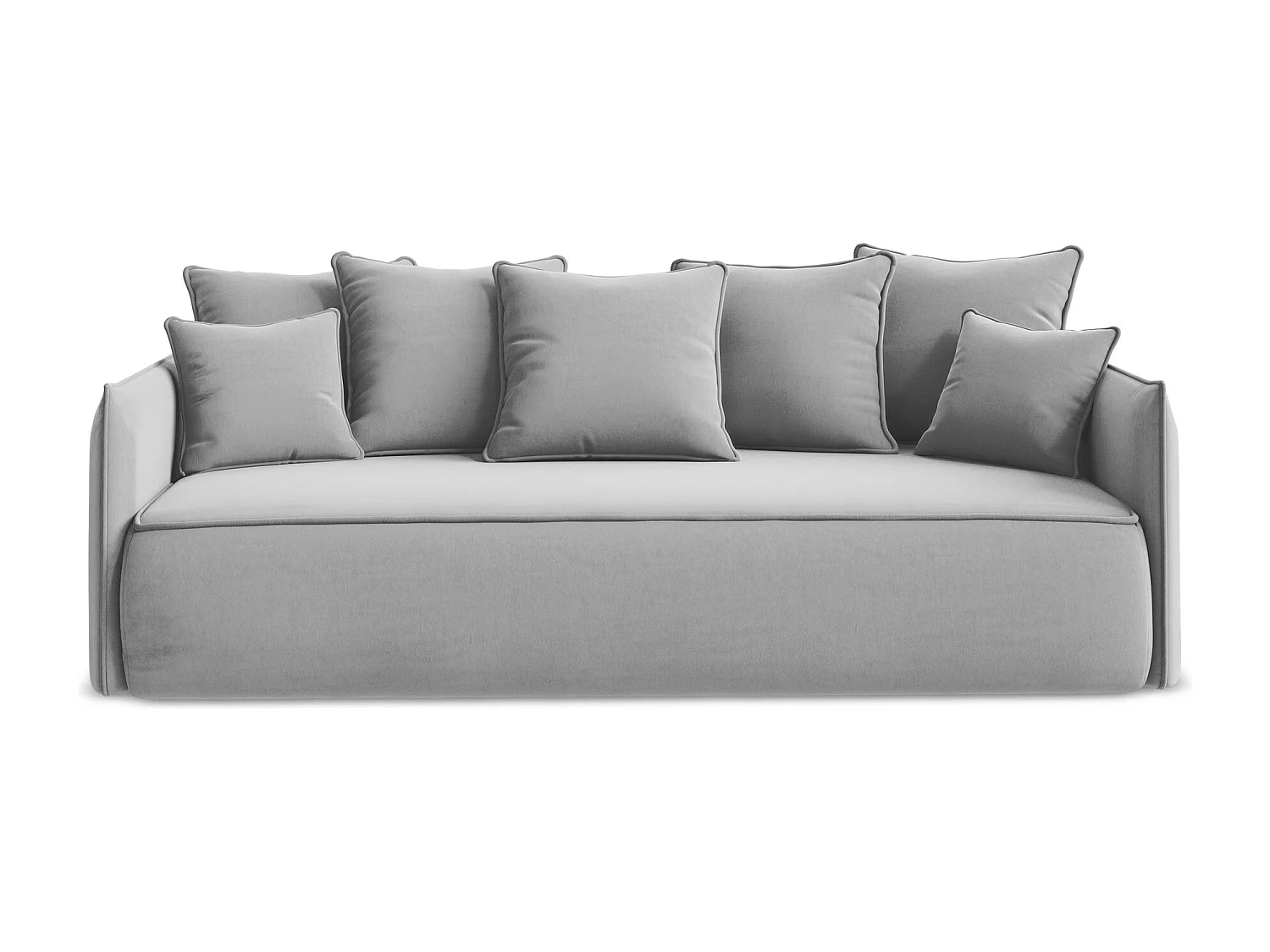 Canapé 3 places convertible en velours - gris - HULA