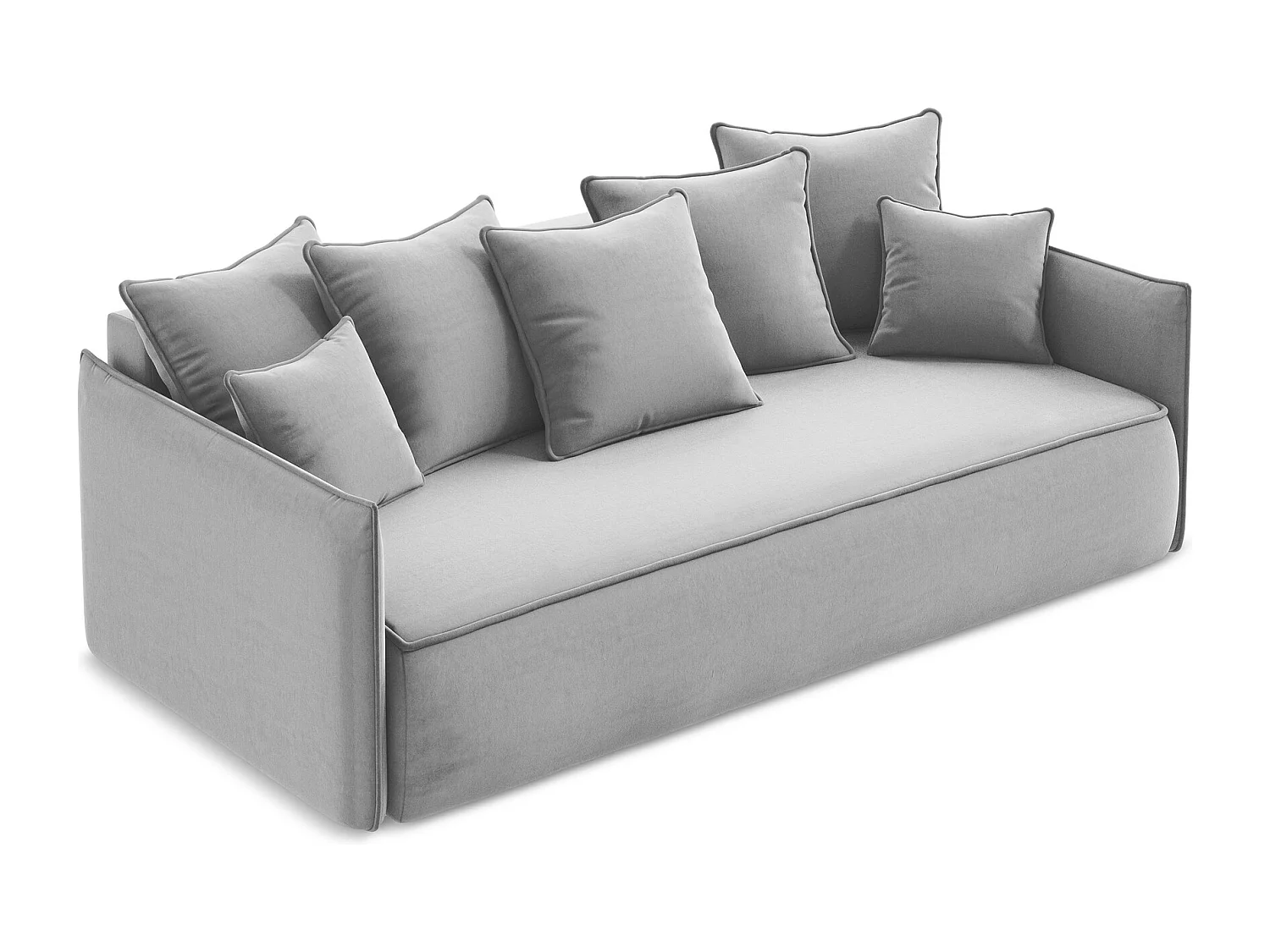 Canapé 3 places convertible en velours - gris - HULA