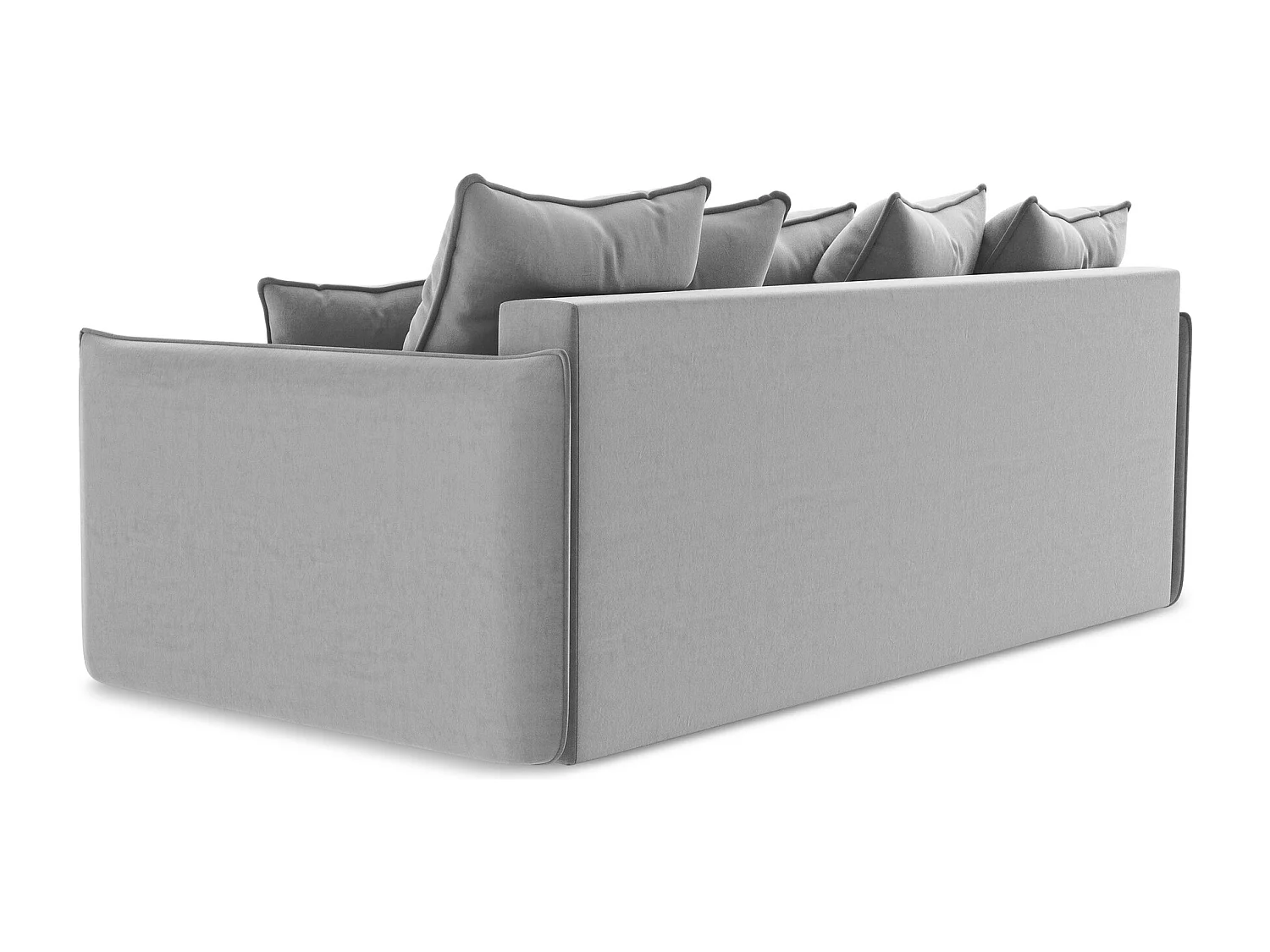 Canapé 3 places convertible en velours - gris - HULA