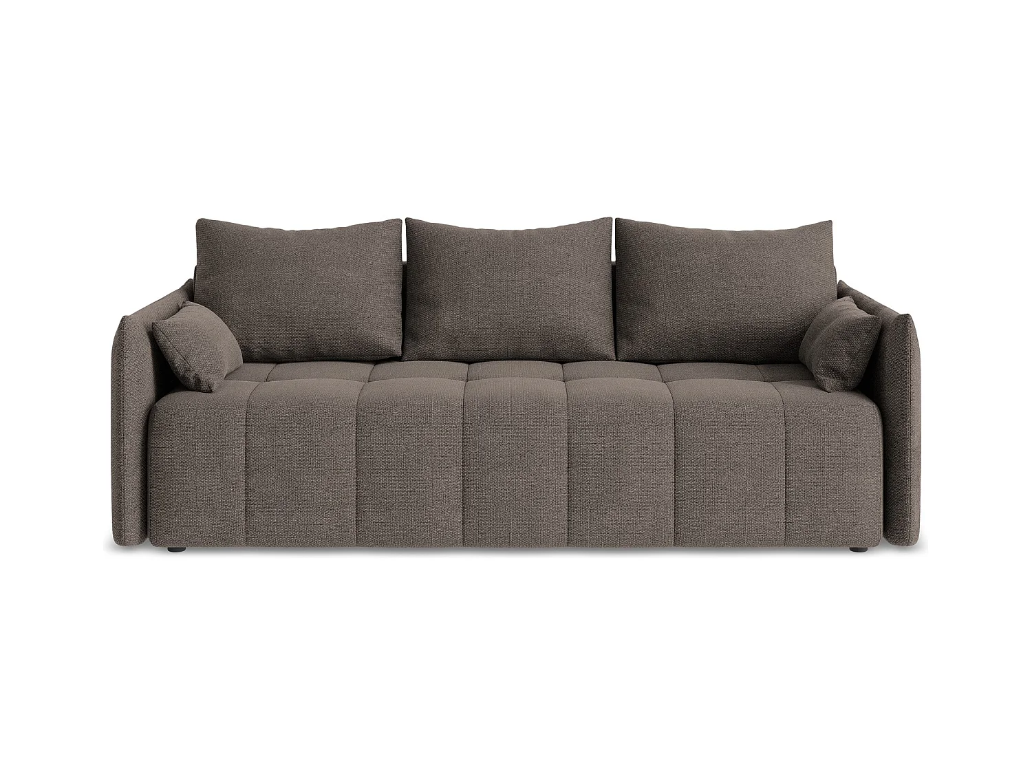 3-Sitzer Sofa mit Schlaffunktion - - Bouclé - Schokolade - MOKU