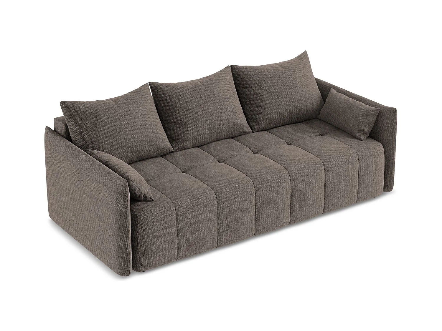 3-Sitzer Sofa mit Schlaffunktion - - Bouclé - Schokolade - MOKU