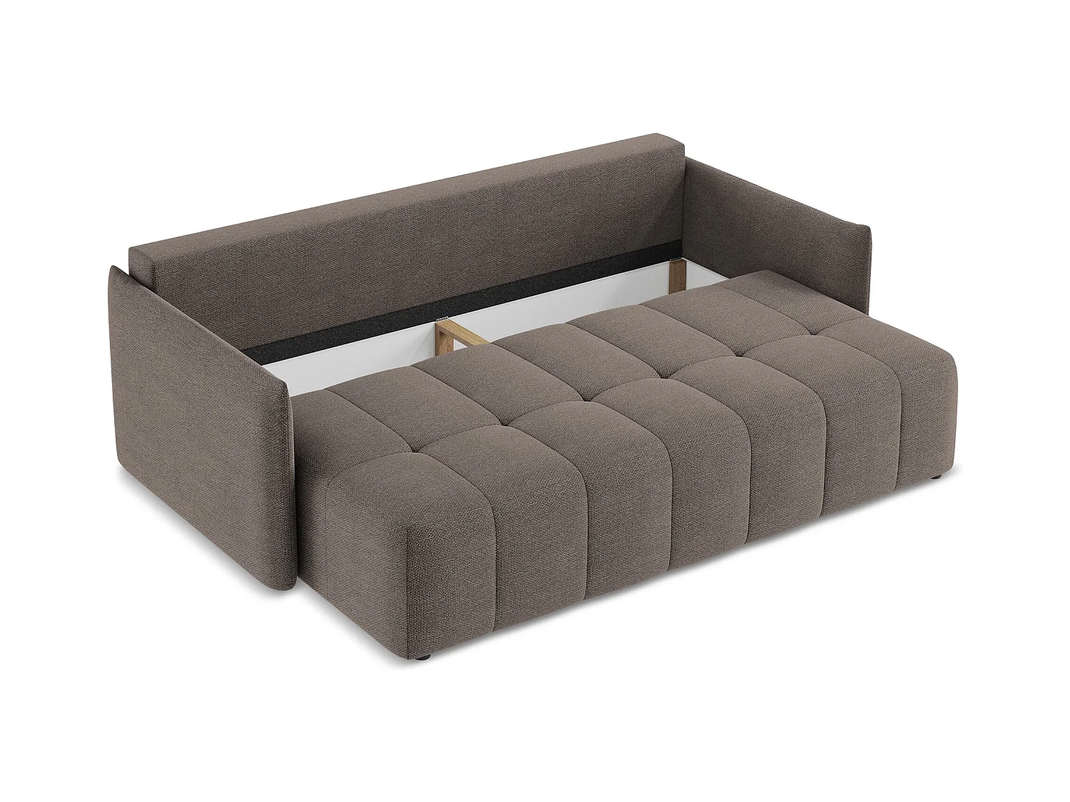 3-Sitzer Sofa mit Schlaffunktion - - Bouclé - Schokolade - MOKU